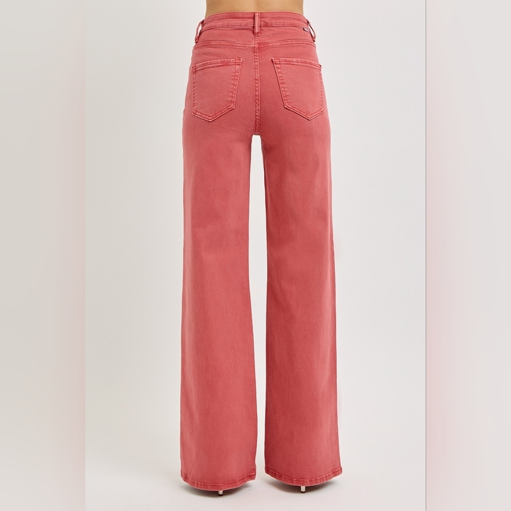 RISEN High Rise Tummy Control Classic Wide Leg Jeans Stretch Brick Various NEW - Picture 11 of 13